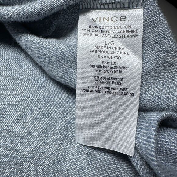 VINCE Men's Cotton Cashmere Blend Hoodie Sweater Gray L HTF MSRP $400+ - Picture 10 of 10